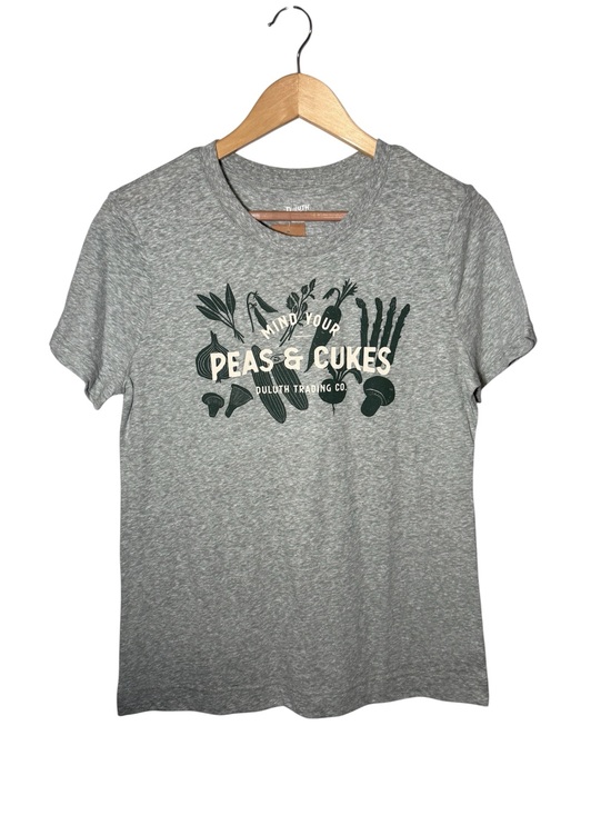 Duluth Trading Co Tops - NWT Duluth Trading Co Mind Your Peas & Cukes Gray Garden Graphic Tee Shirt